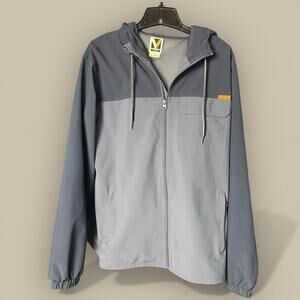 Voyager Windbreaker Jacket Meteorite Water Wind Resistant Men's Size Large Gray